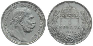 Ungarn 1 Korona 1914 KB - Ferencz Jozsef I.